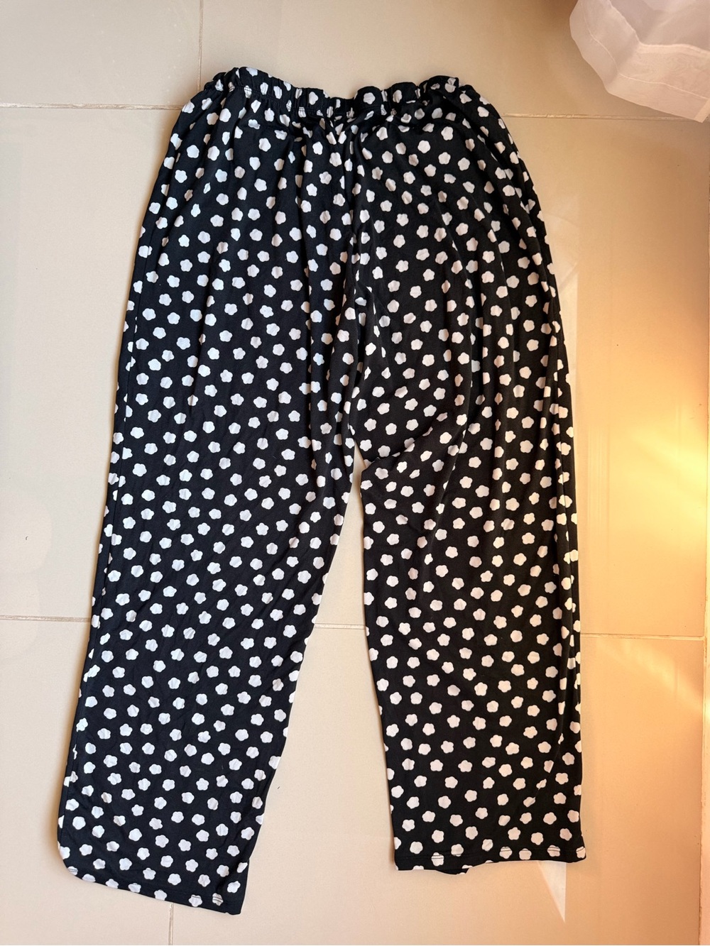 Kate Spade New York Pajama Lounge Pants Size L Black White Elastic waist